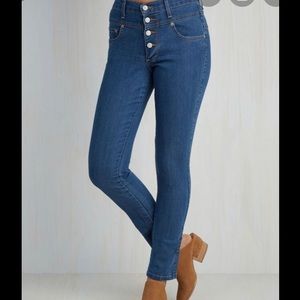 High Waisted Button fly Skinny Jeans